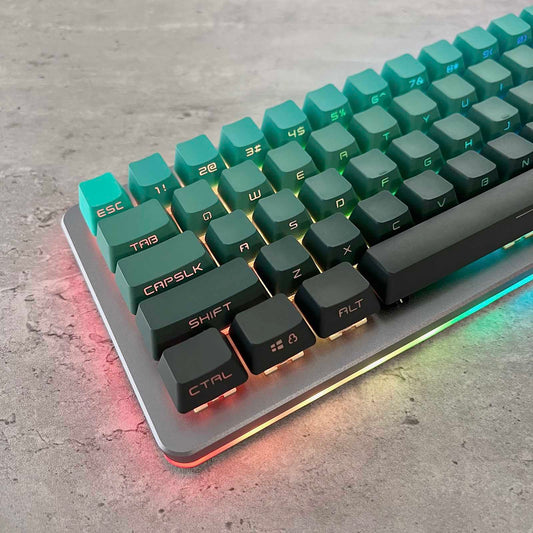 Gradient Green Side-Printed Keycap Set