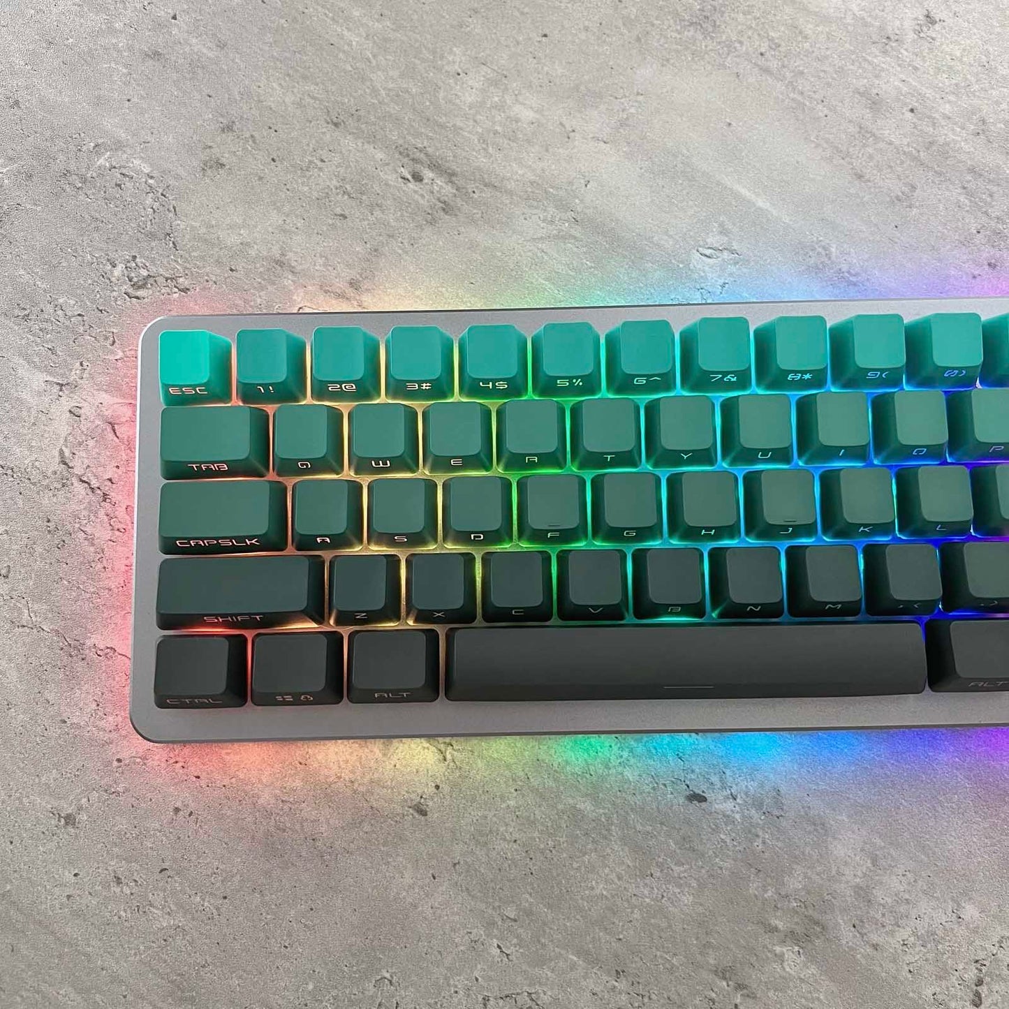 Gradient Green Side-Printed Keycap Set