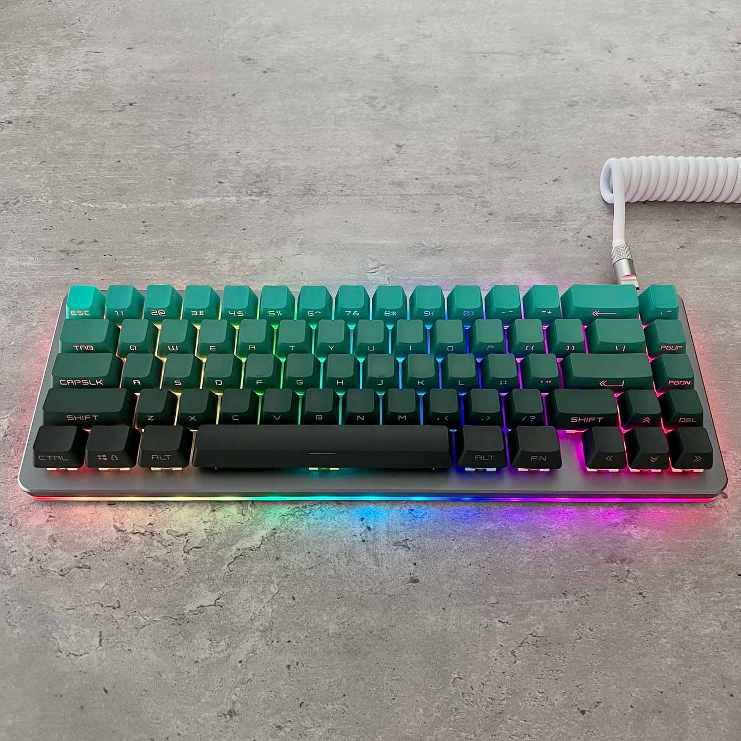 Gradient Green Side-Printed Keycap Set