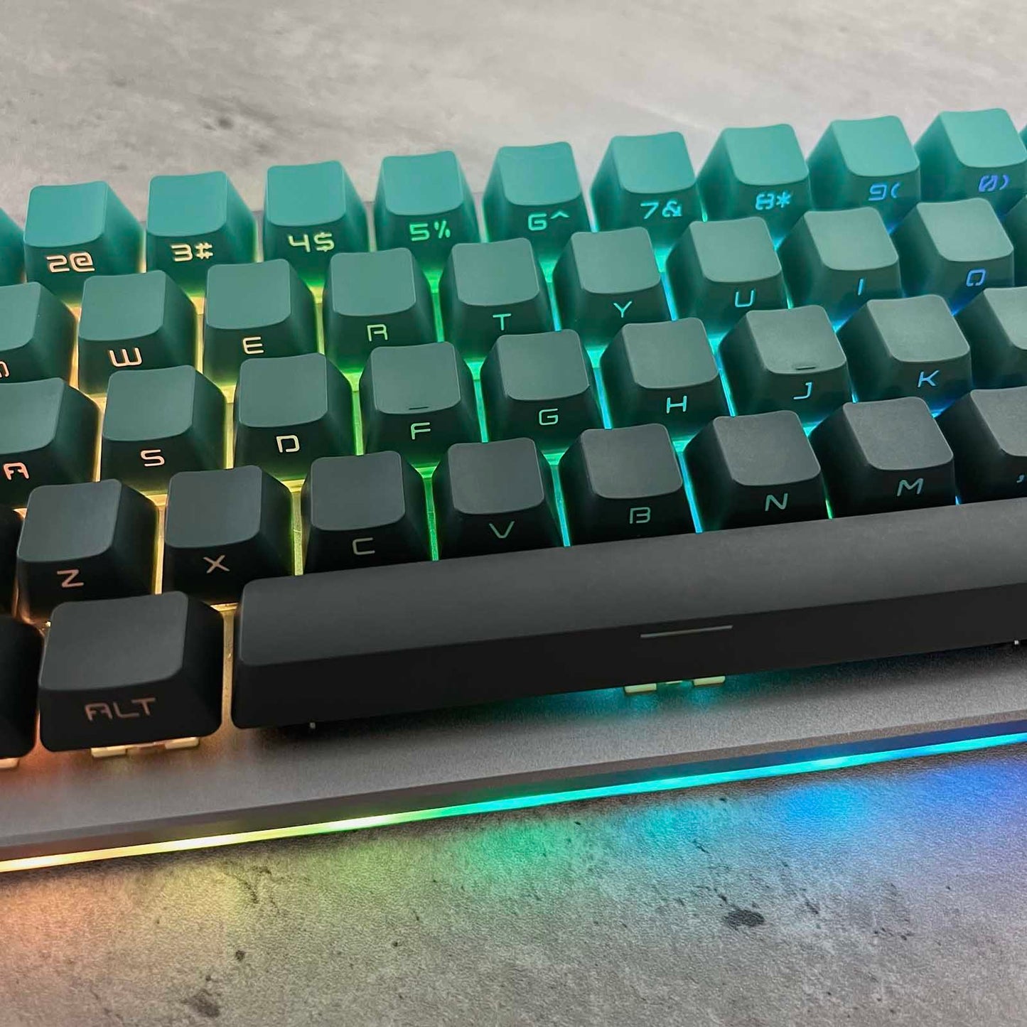 Gradient Green Side-Printed Keycap Set