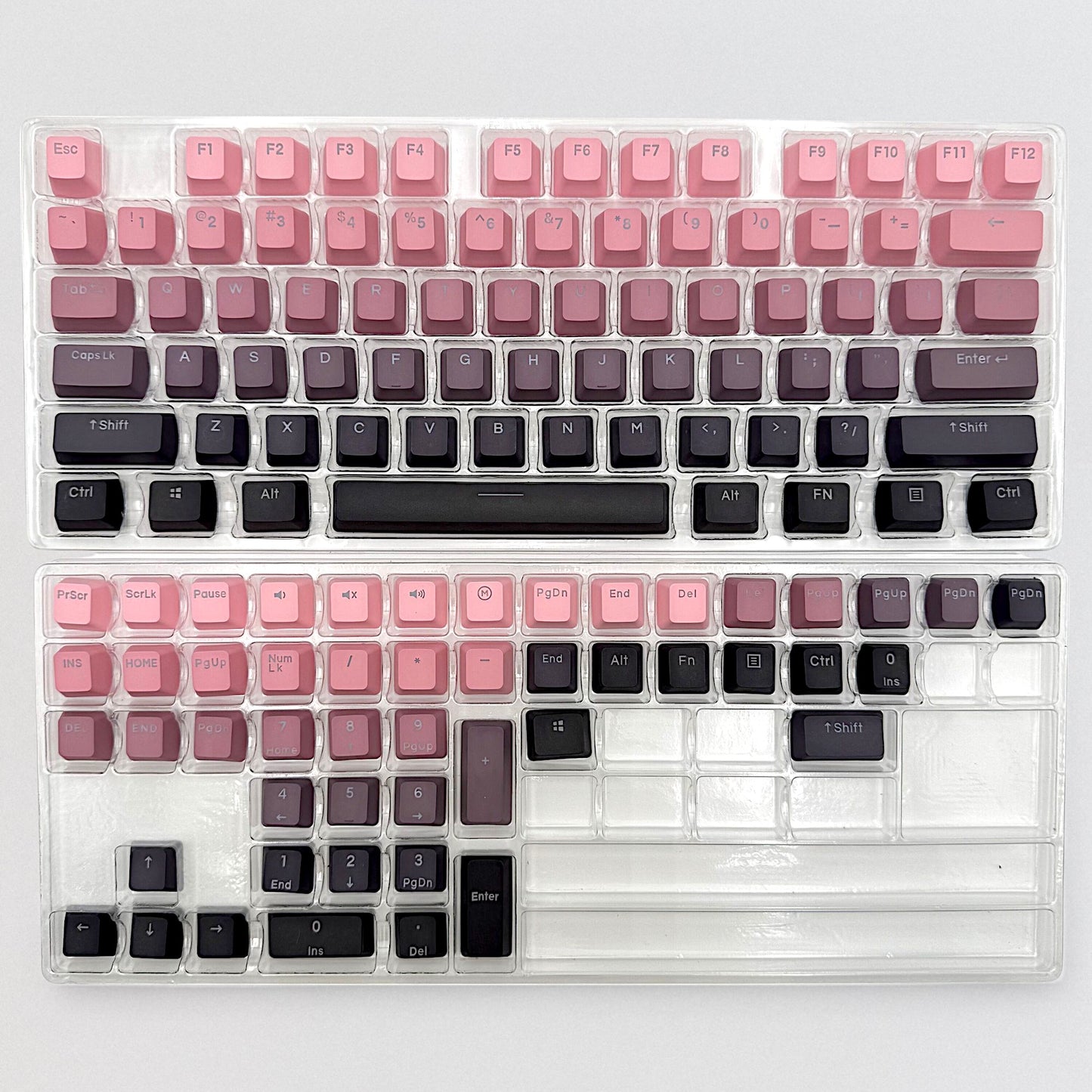 Gradient Black and Pink Keycap Set