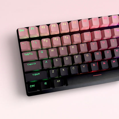 Gradient Black and Pink Keycap Set