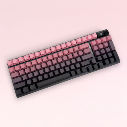 Gradient Black and Pink Side-Printed Keycap Set