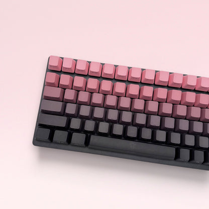 Gradient Black and Pink Side-Printed Keycap Set