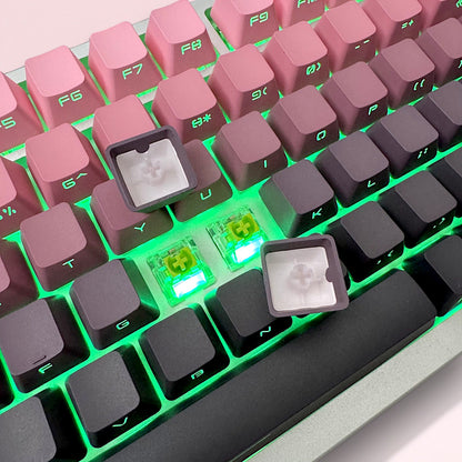 Gradient Black and Pink Side-Printed Keycap Set