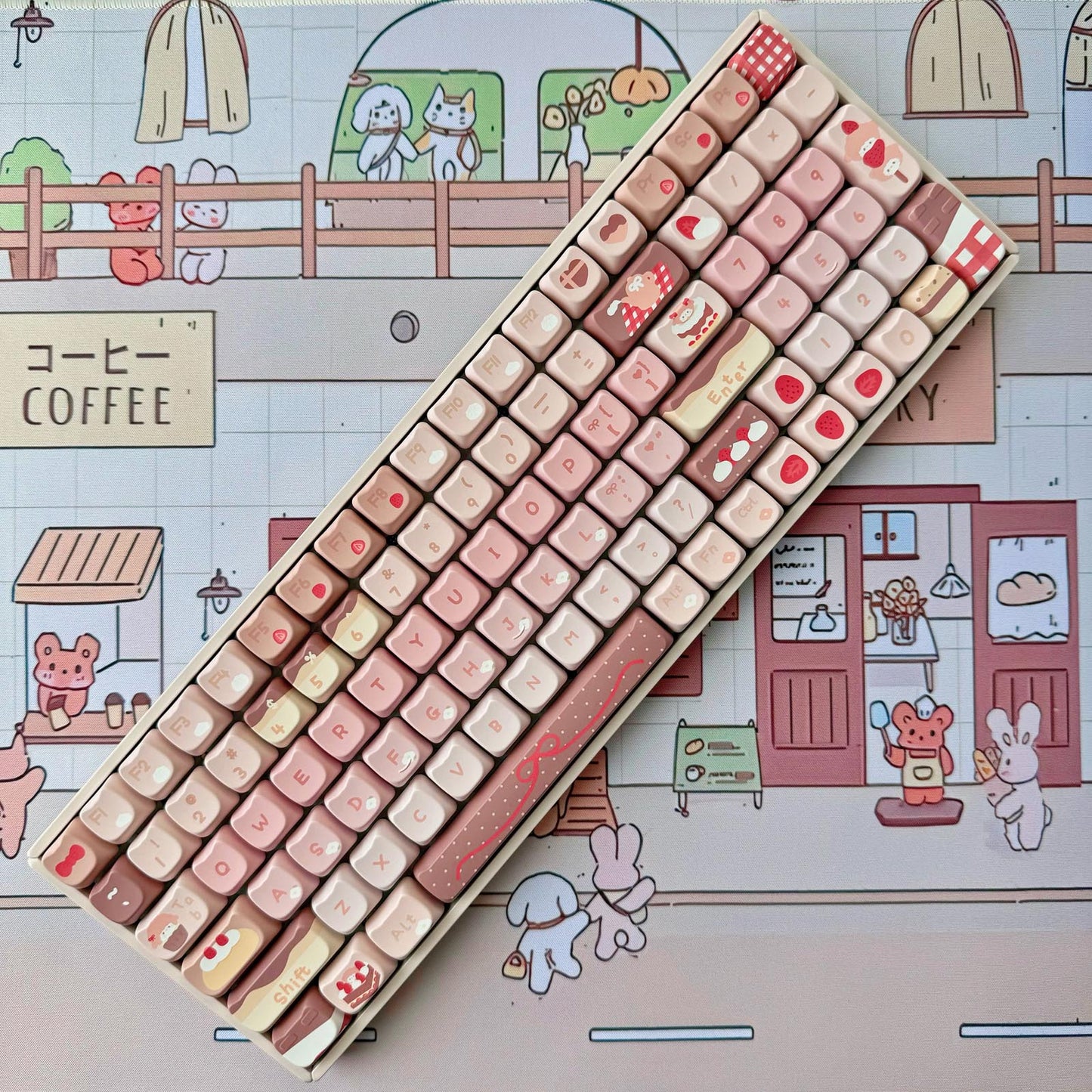 Chocolate Strawberry Keycap Set