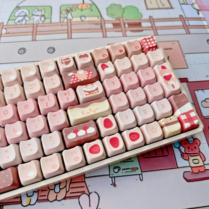 Chocolate Strawberry Keycap Set