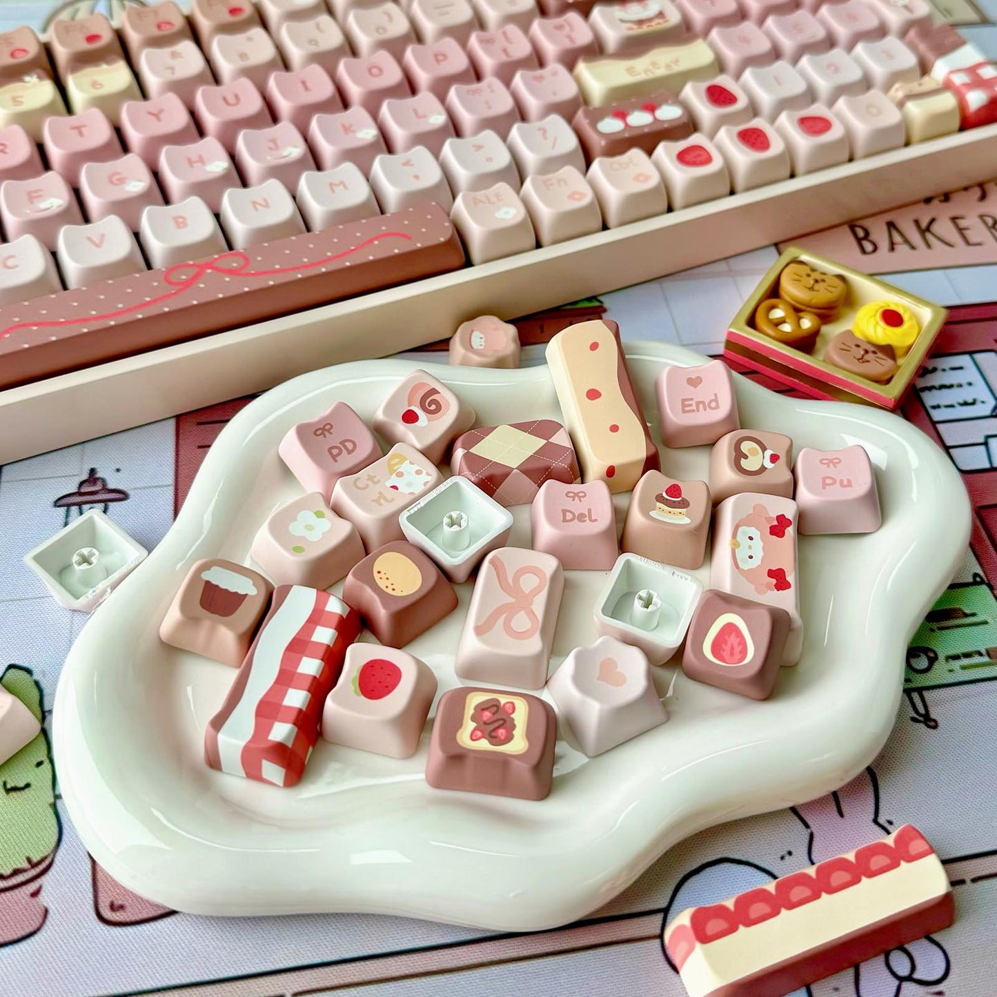 Chocolate Strawberry Keycap Set