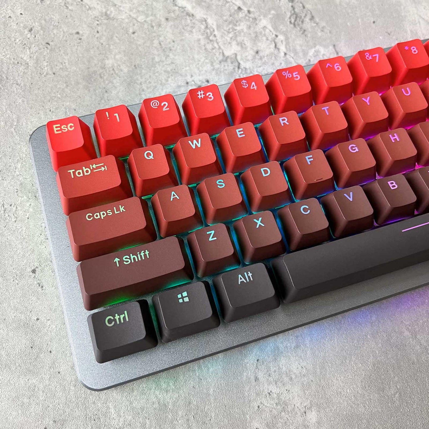 Gradient Black and Red Keycap Set