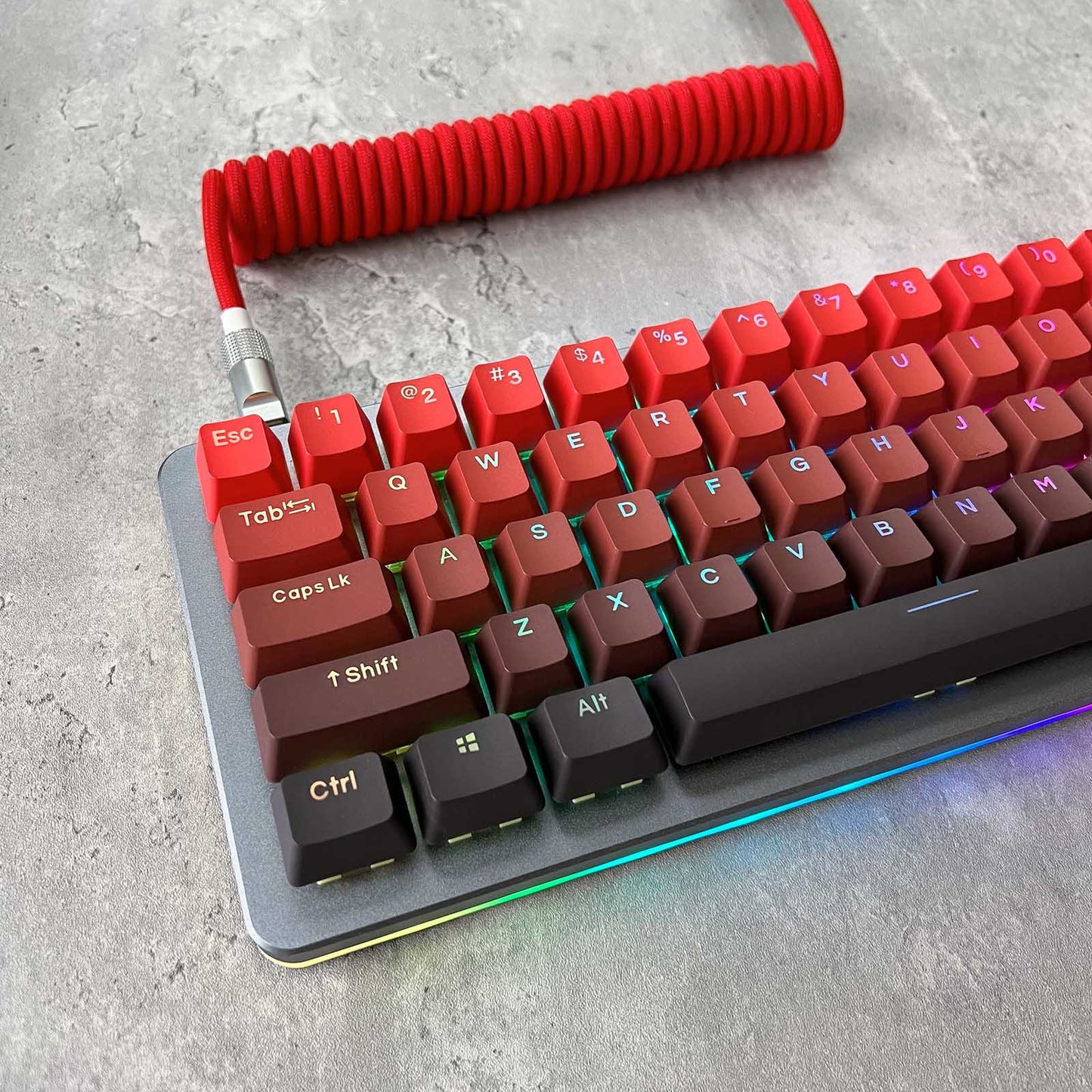 Gradient Black and Red Keycap Set