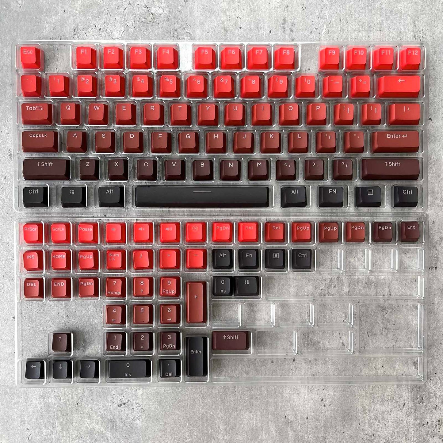 Gradient Black and Red Keycap Set