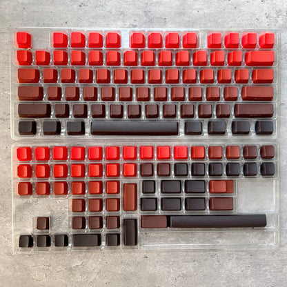 Gradient Black and Red Side-Printed Keycap Set