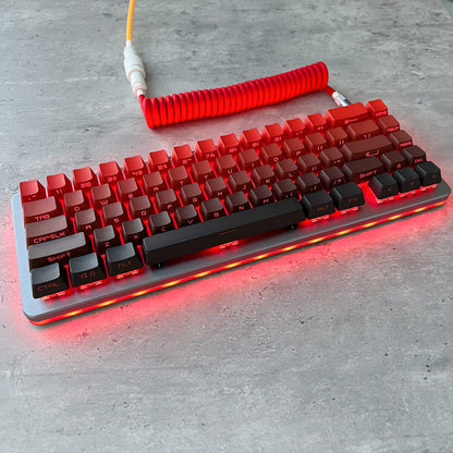 Gradient Black and Red Side-Printed Keycap Set