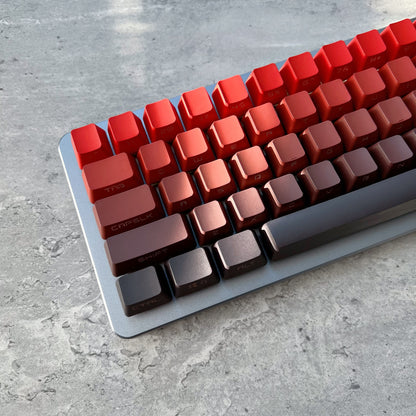 Gradient Black and Red Side-Printed Keycap Set