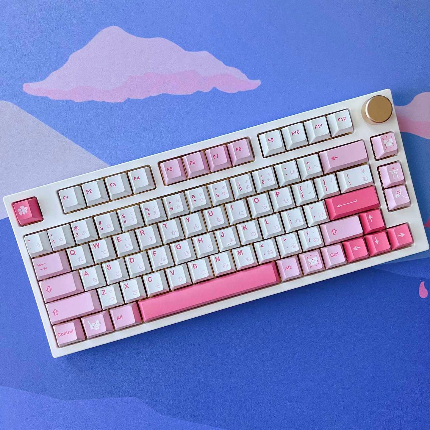 Sakura Neko Keycap Set