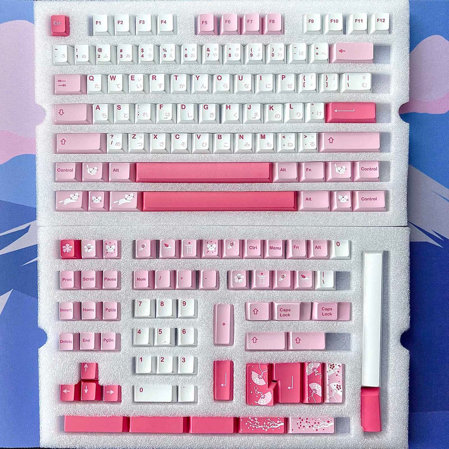 Sakura Neko Keycap Set